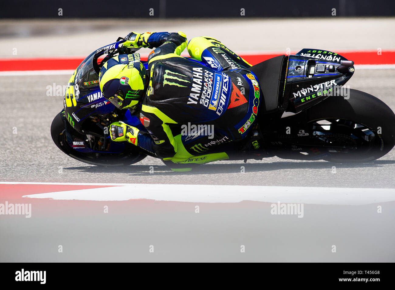 April 13, 2019: Valentino Rossi #46 with Monster Energy Yamaha MotoGP Team  - Yamaha YZR-M1 in