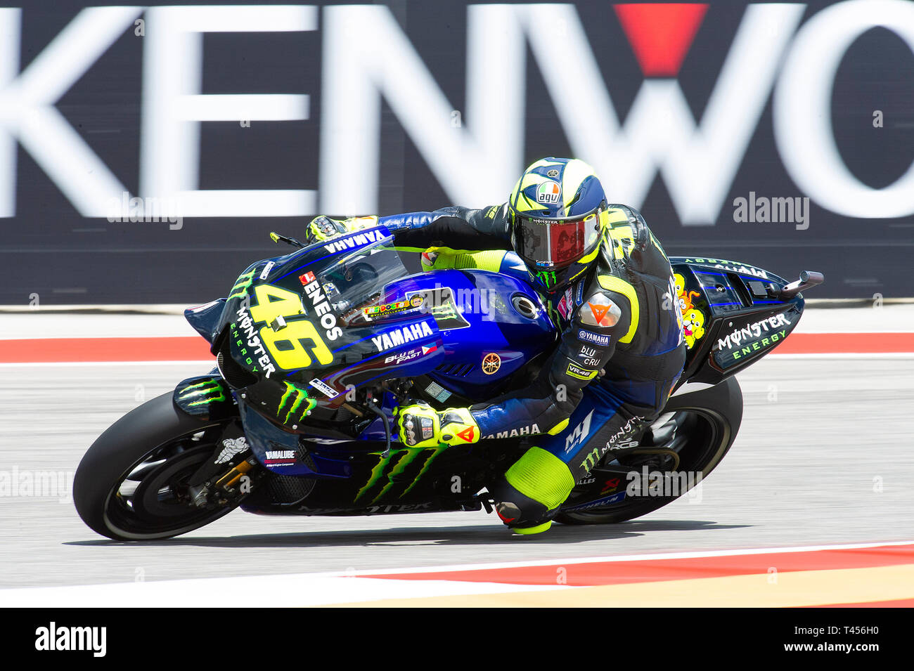 April 13, 2019: Valentino Rossi #46 with Monster Energy Yamaha MotoGP Team  - Yamaha YZR-M1 in