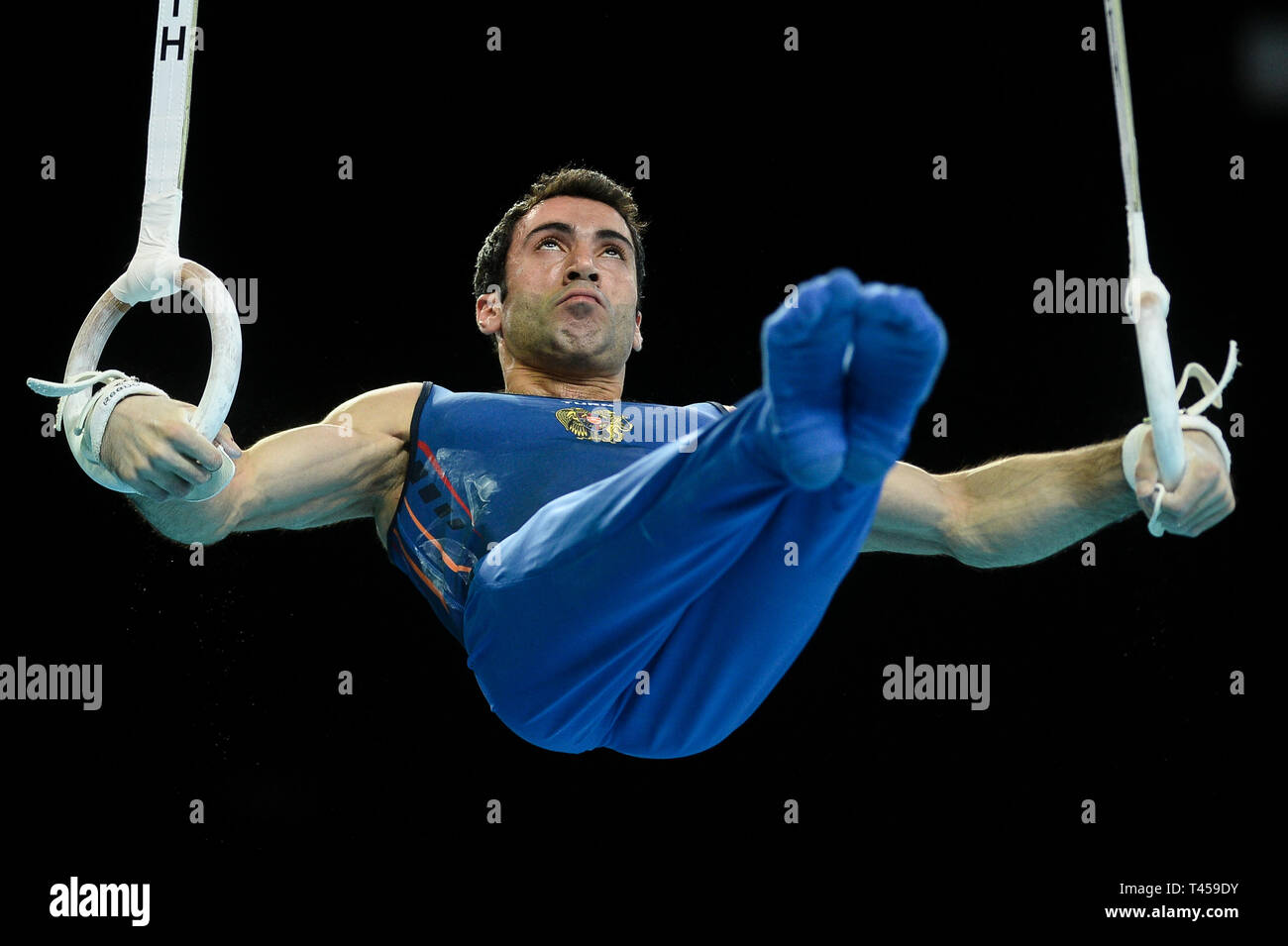 Vahagn Davtyan from Armenia seen in action during the Apparatus Finals ...