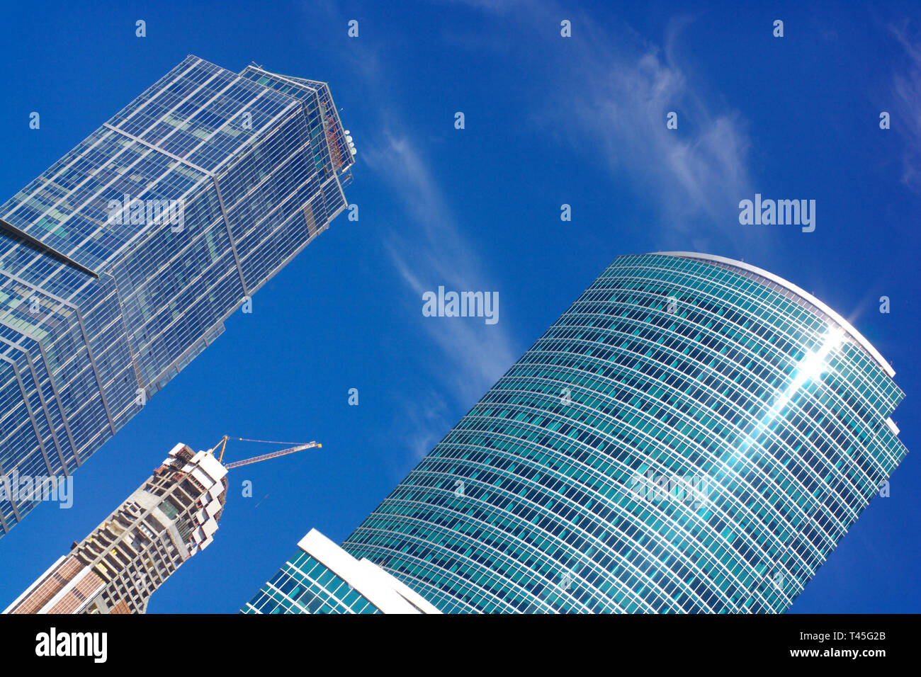 skyscraper develop on sky background Stock Photo - Alamy