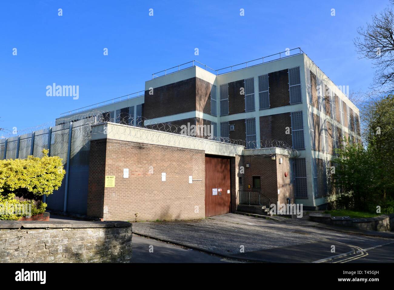 Shepton Mallet prison, Entrance on Frithfield lane Stock Photo