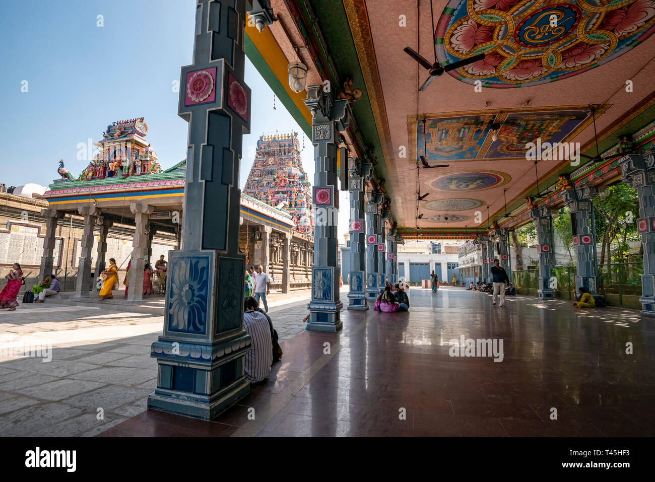 Horizontal view of Kapaleeshwarar Temple in Chennai, India. Stock Photo