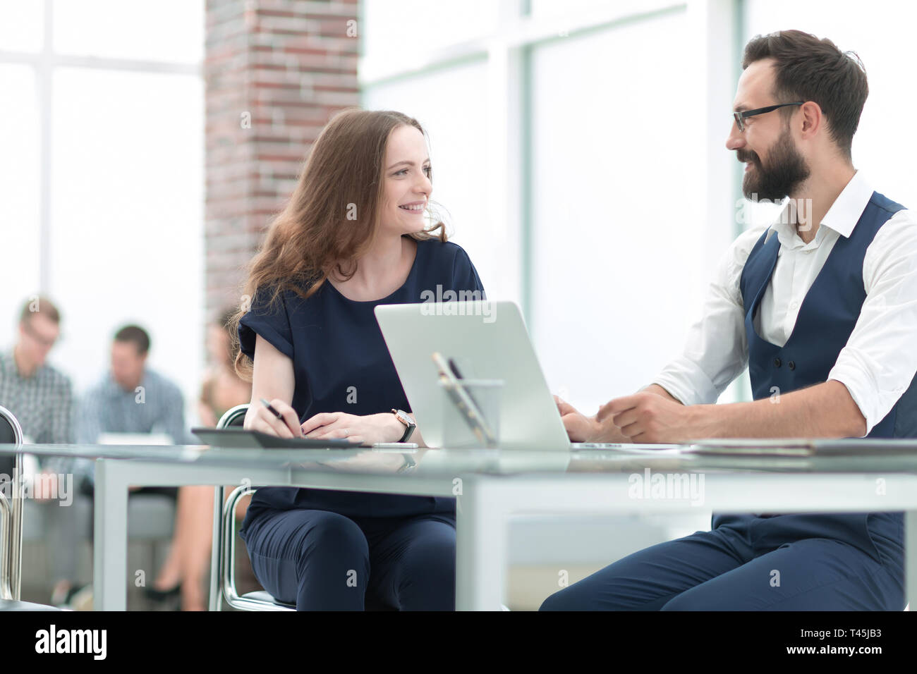 business colleagues in the workplace in the office. business concept ...