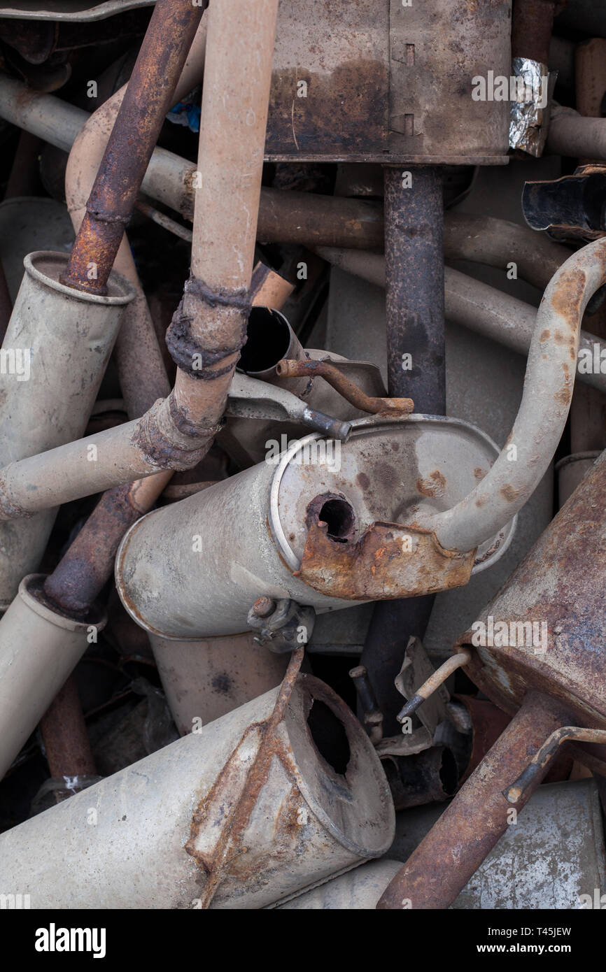 Scrap exhaust pipe hi res stock photography and images Alamy