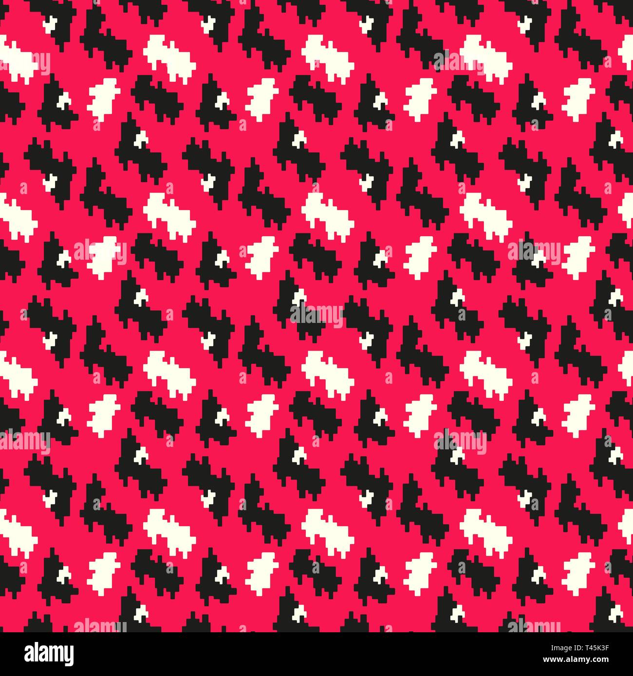 Seamless corporate red, black and white houndstooth pattern vector