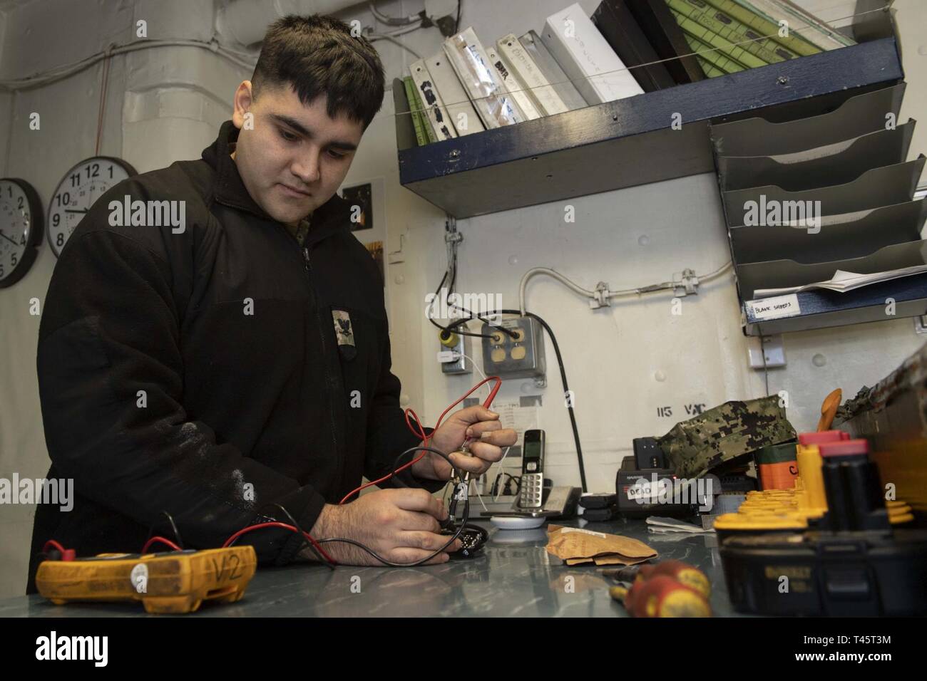 NORFOLK, Va. (Mar. 8, 2019) Electrician's Mate 3rd Class Kevin Morales