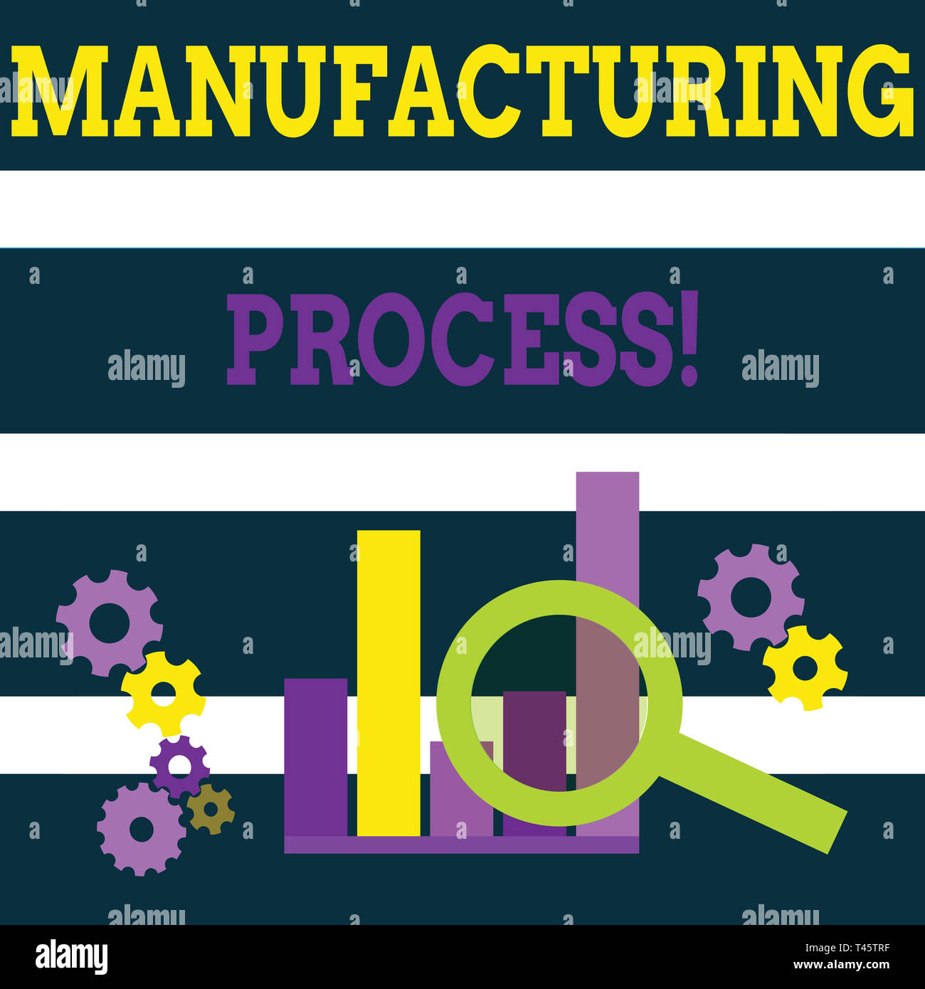 Writing note showing Manufacturing Process. Business concept for steps ...