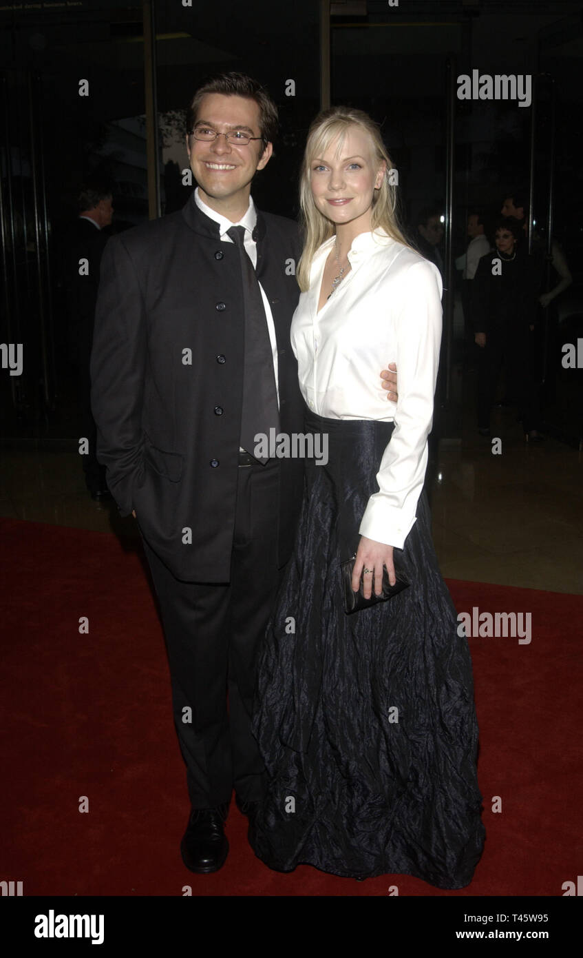 LOS ANGELES, CA. March 08, 2003: Actress LAURA HARRIS & writer PETER HUYCK at the 55th Annual WRITERS GUILD AWARDS at the Beverly Hills Hilton. © Paul Smith / Featureflash Stock Photo