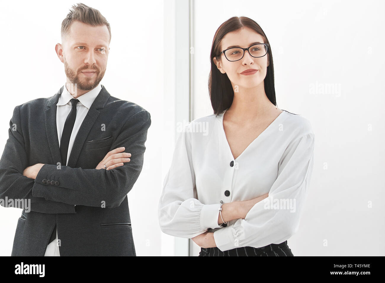 professional business team standing near the office window. photo with ...