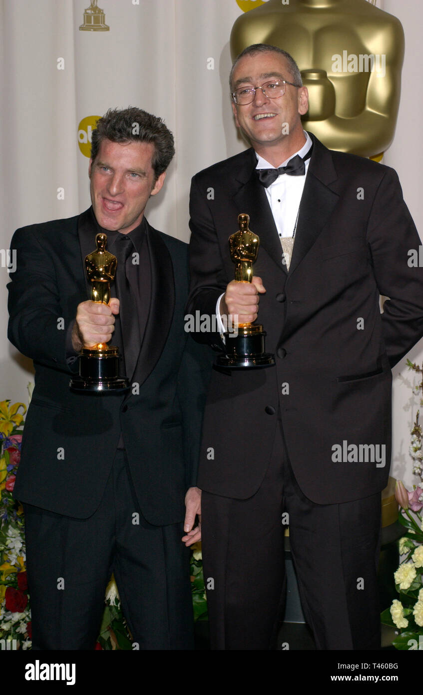LOS ANGELES, CA. March 23, 2003: Best Sound Editing winners ETHAN VAN ...