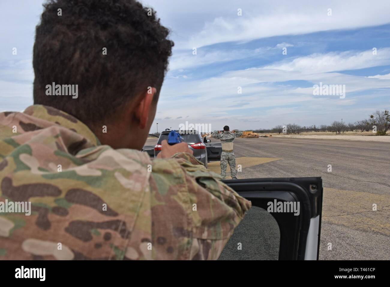 Members from the 17th Security Forces Squadron practice high risk