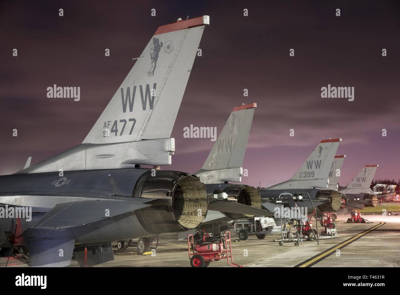 U.S. Air Force F-16C Fighting Falcons with the 13th Fighter Squadron ...