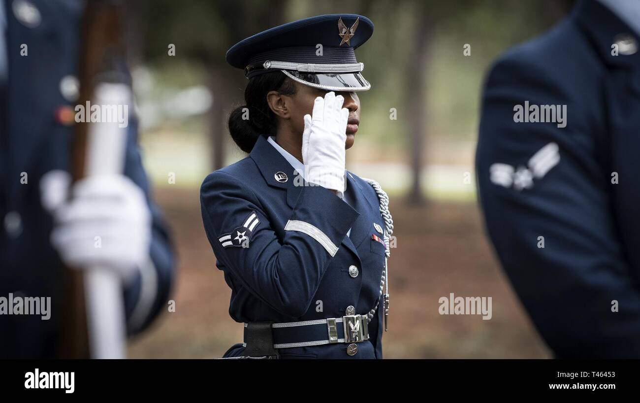 Airman 1st class myeshia wright 96th communications squadron salutes