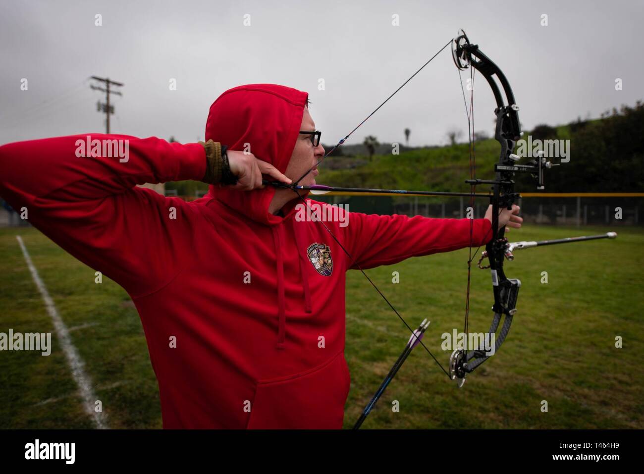 U.S. Marine Corps Cpl. Cameron Kelly participates in the 2019 Marine Corps Trials archery competition at Marine Corps Base Camp Pendleton, California, March 2. The Marine Corps Trials promotes recovery and rehabilitation through adaptive sports participation and develops camaraderie among recovering service members and veterans. Additionally, the competition is an opportunity for participants to demonstrate physical and mental achievements and serves as the primary venue to select Marine Corps participants for the DoD Warrior Games. (Official U.S. Marine Corps Stock Photo