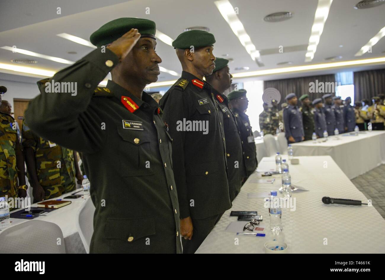 Participants in the African Partnership Flight Rwanda render proper ...