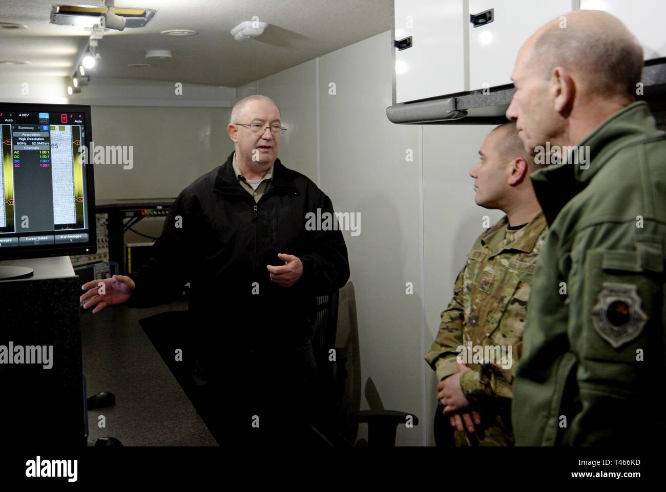 Patrick Moran, 346th Test Squadron TEMPEST technician, provides U.S