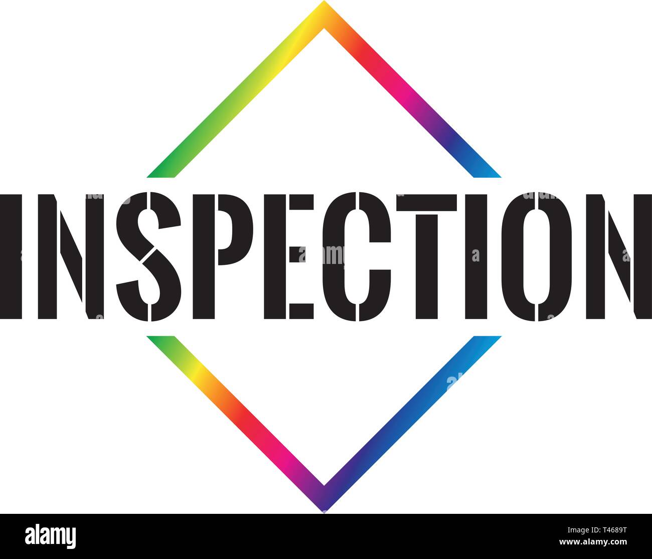 Triangle or pyramid inspection line art vector icon Stock Vector