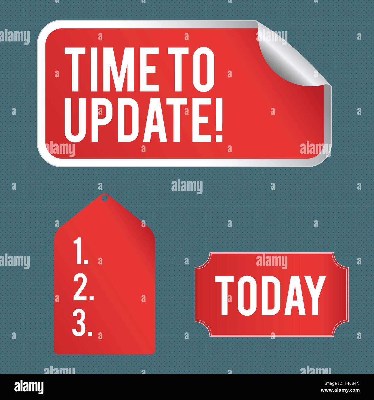 To Be Updated Note Writing note showing Time To Update. Business concept for this is right ...