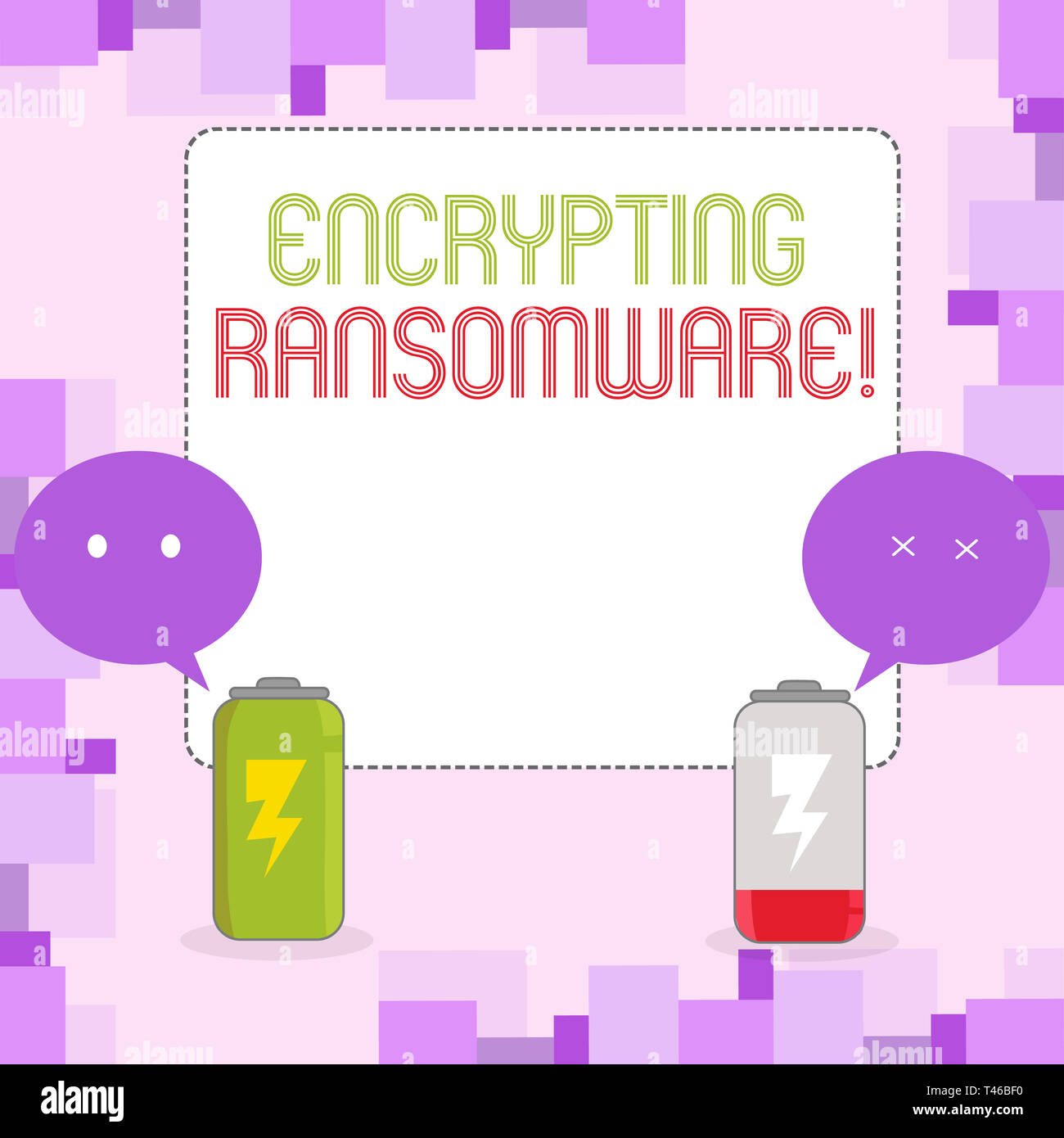 Conceptual hand writing showing Encrypting Ransomware. Concept meaning malware that limits users from accessing their system Fully Charge and Discharg Stock Photo