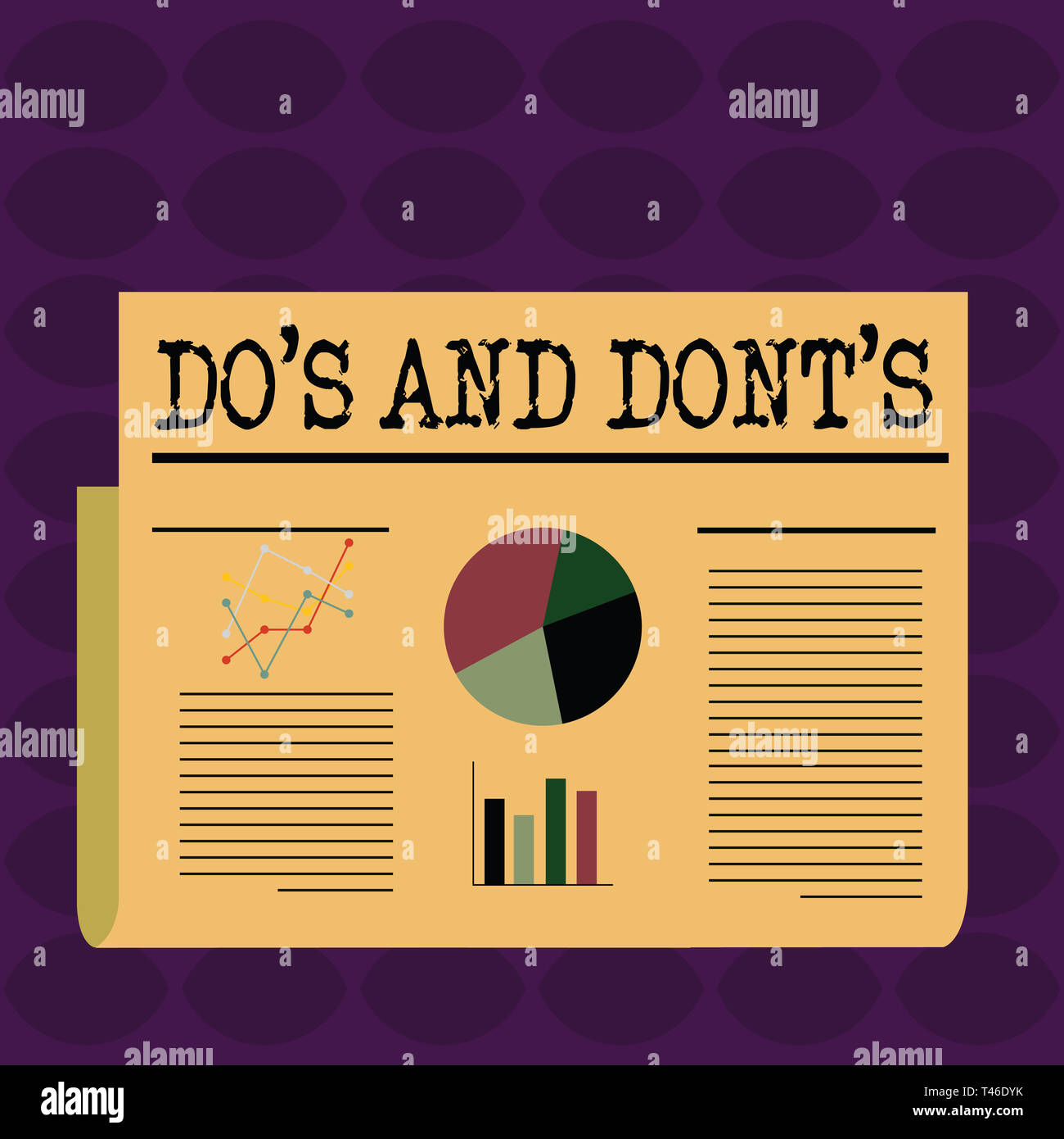 Text sign showing Do S Is And Dont S Is. Business photo showcasing advising Rules or customs concerning some activity Colorful Layout Design Plan of T Stock Photo
