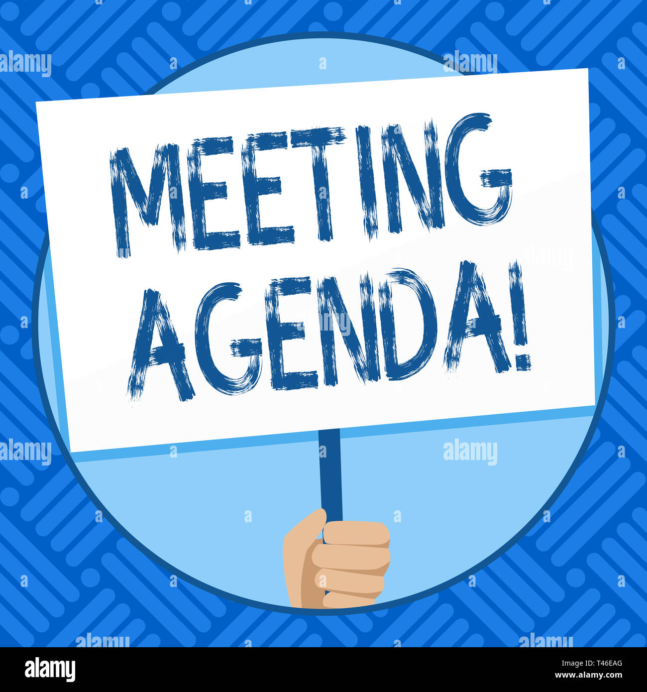 Text sign showing Meeting Agenda. Business photo text list items that ...