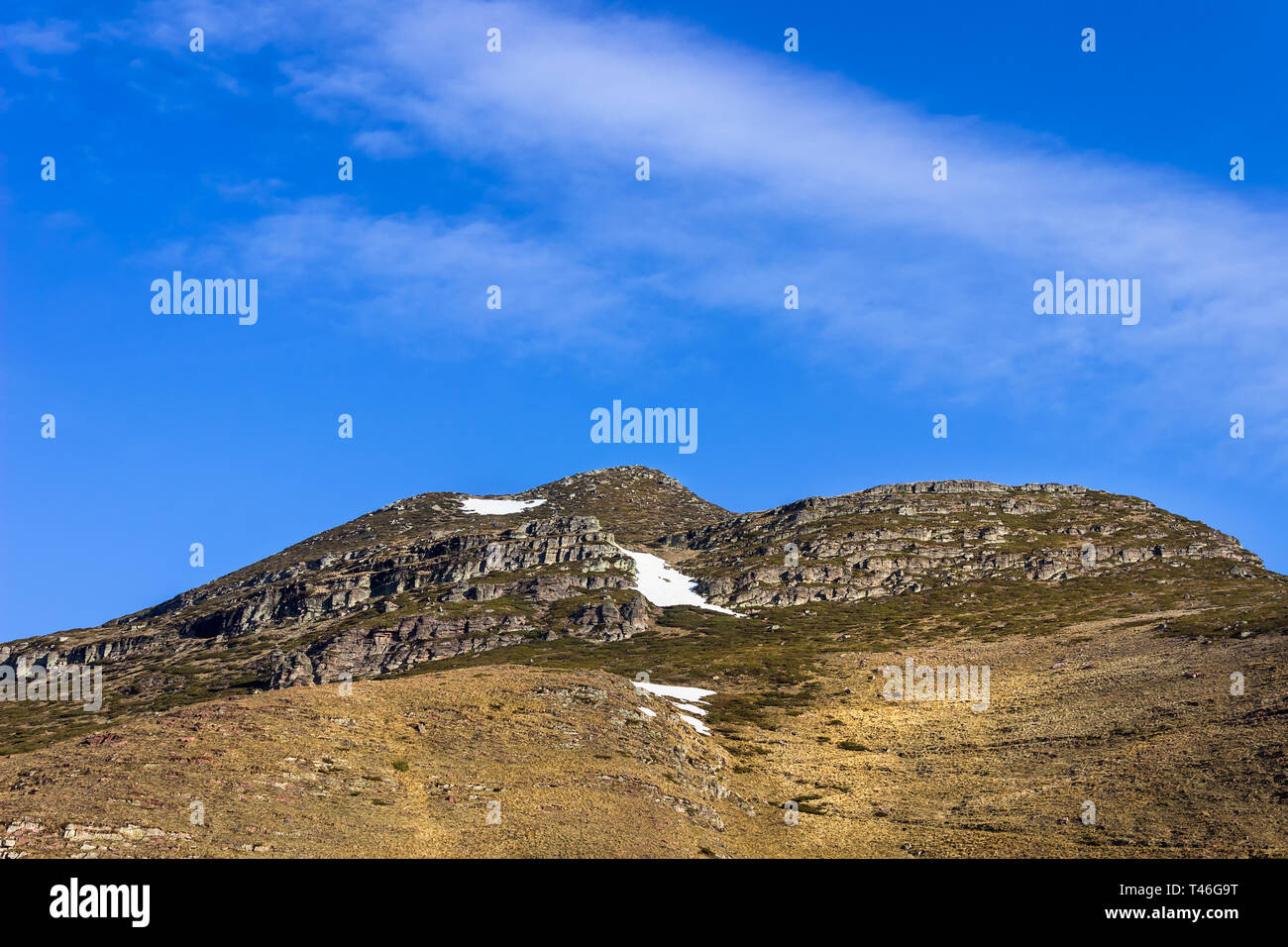 Impressive, rocky, iconic, sunlit Kopren summit on Old mountain and ...