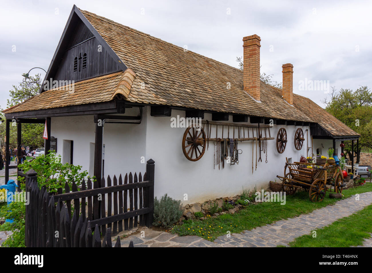 Little village Hollókő Holloko spring time in Hungary famous for easter celebration and its old traditional hungarian houses Unesco world heritage Stock Photo