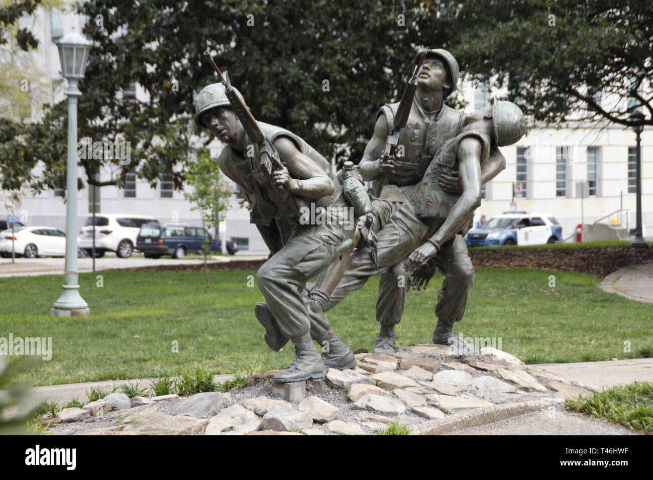 Vietnam War memorial statue Raleigh State Capitol Building North Carolina Stock Photo