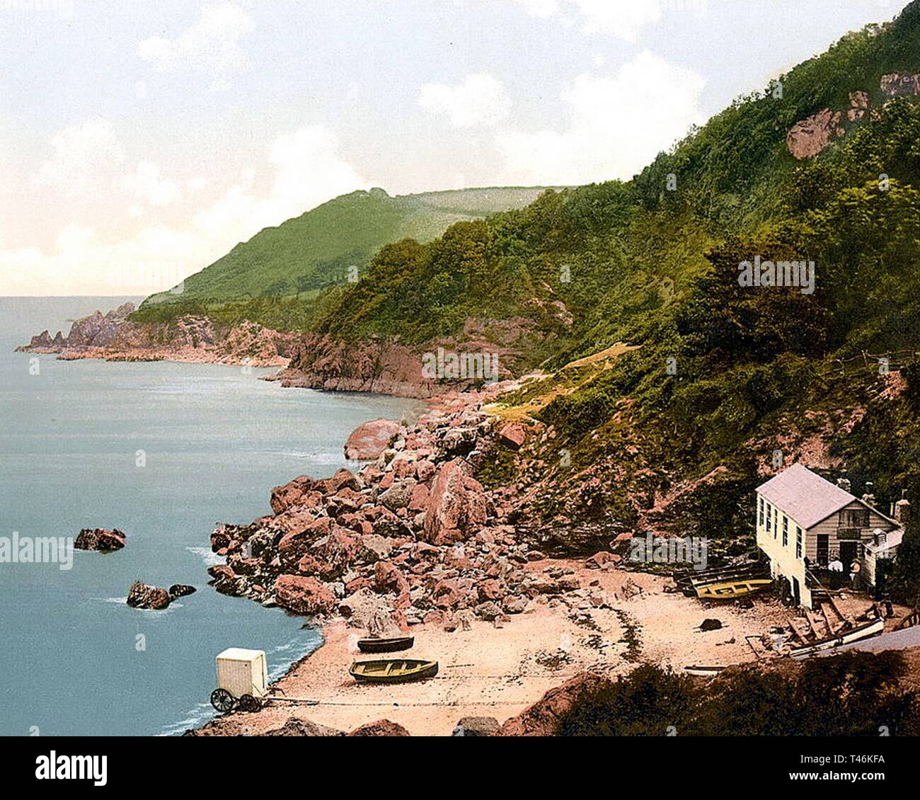 Ansteys Cove, Torquay, Devon. Between 1890 & 1910 Stock Photo Alamy