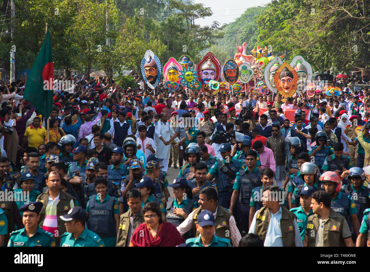 Mongol Shobhajatra of Bengali New Year 1426 Stock Photo