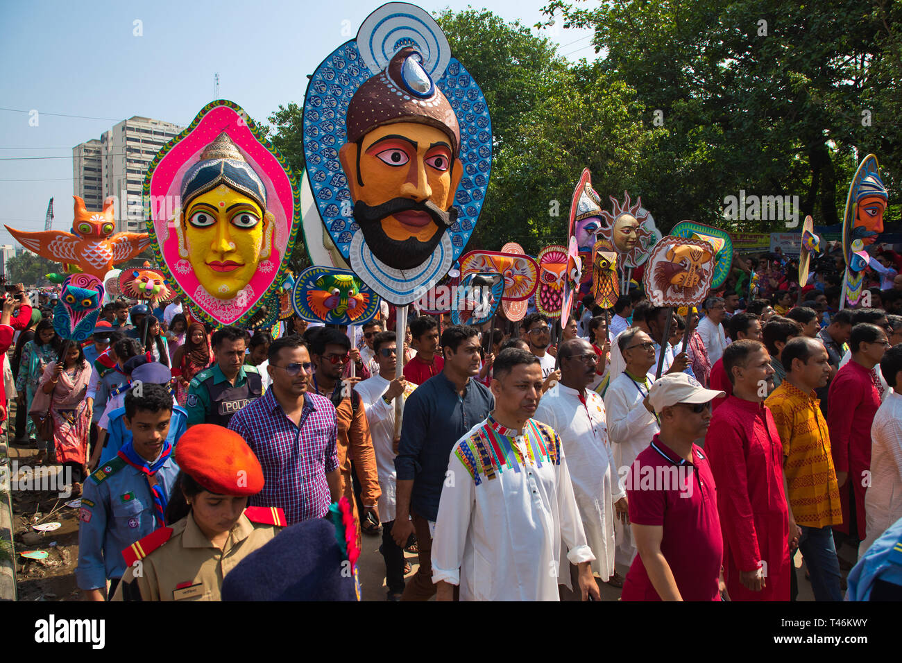 Mongol Shobhajatra of Bengali New Year 1426 Stock Photo