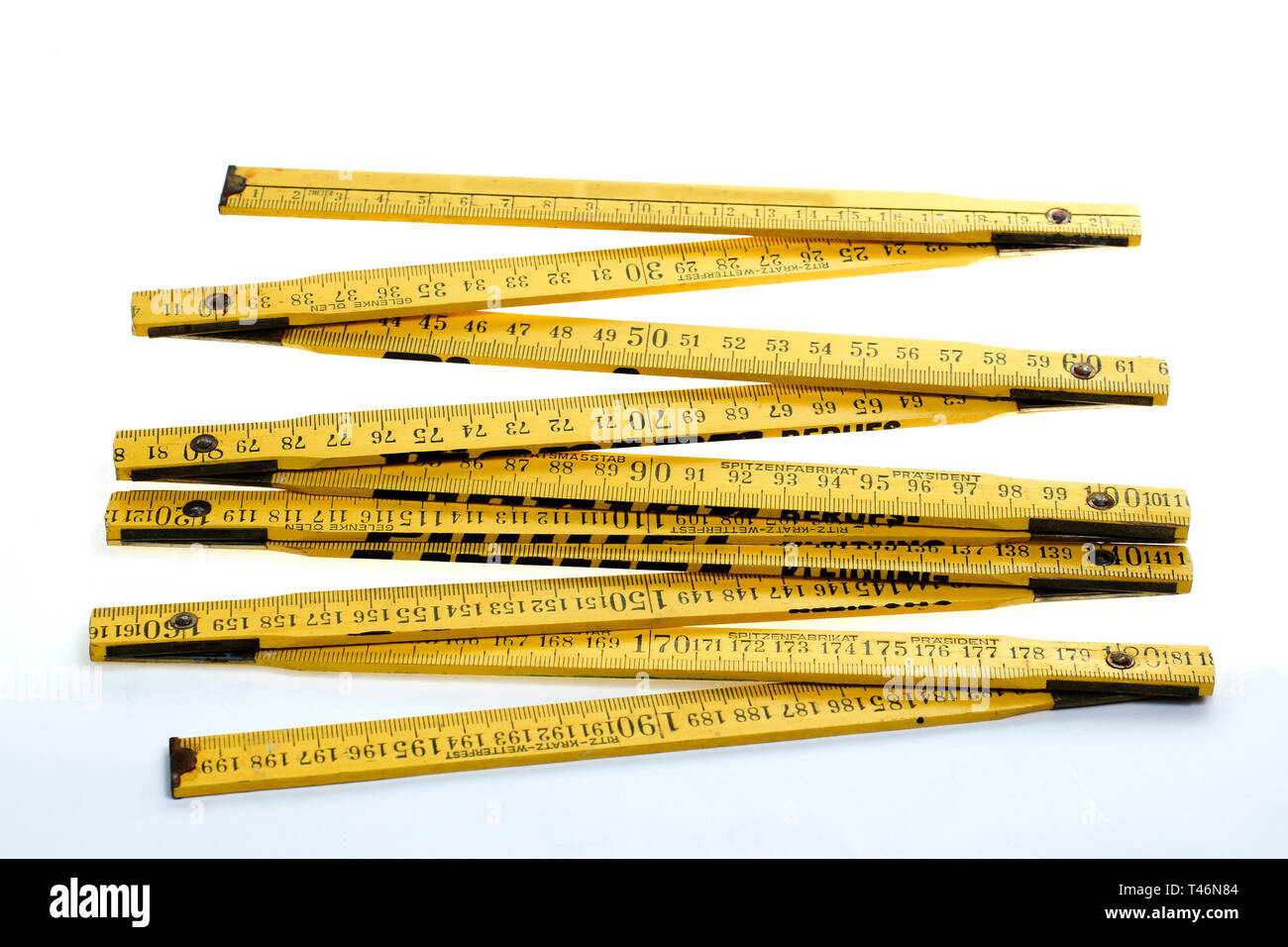 Old wooden yardstick Stock Photo Alamy