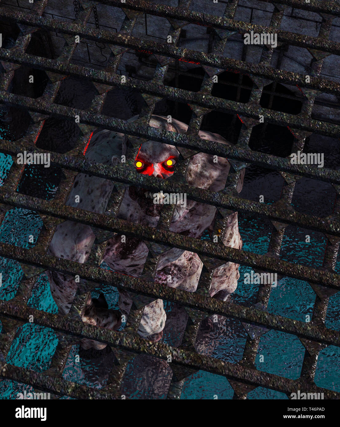 Undead In Abandoned Sewer 3d Rendering Stock Photo Alamy   Undead In Abandoned Sewer3d Rendering T46PAD 