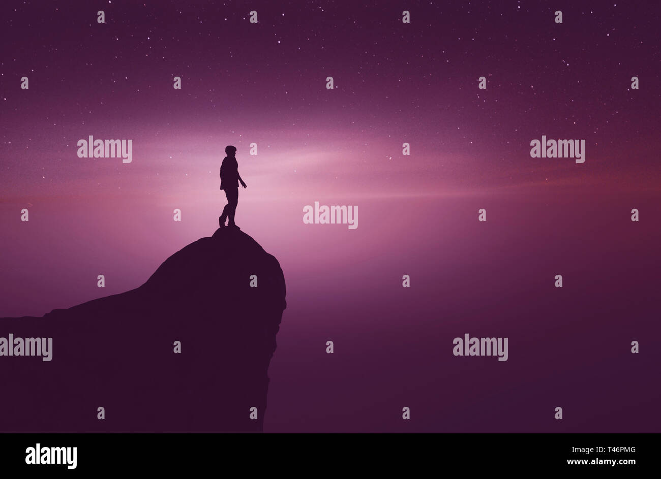 Man on top mountain conceptual hi-res stock photography and images - Alamy