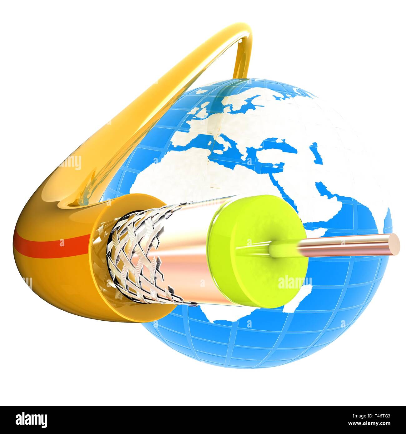 Cable for high tech connect and Earth Stock Photo Alamy
