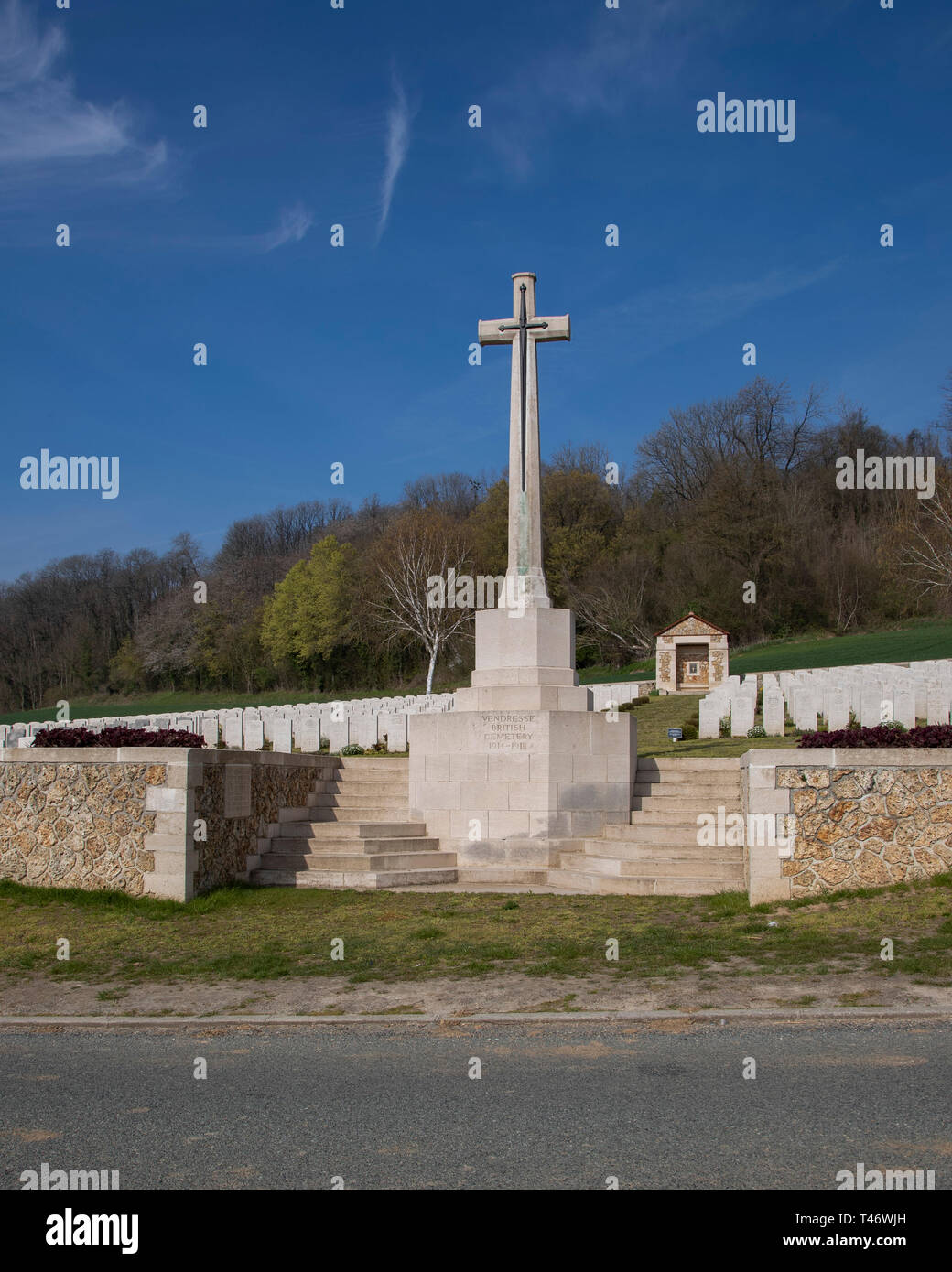 Vendresse CWGC Cemetery, Aisne, France Stock Photo