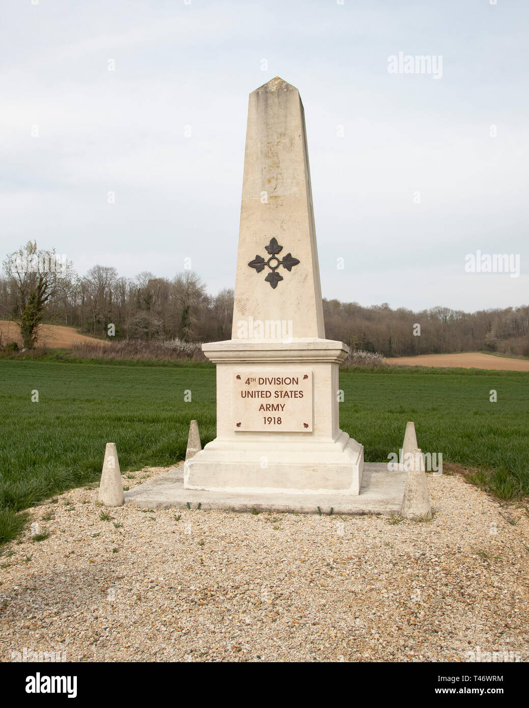 Memorial to the US 4th Division near Fismes Marne France Stock Photo