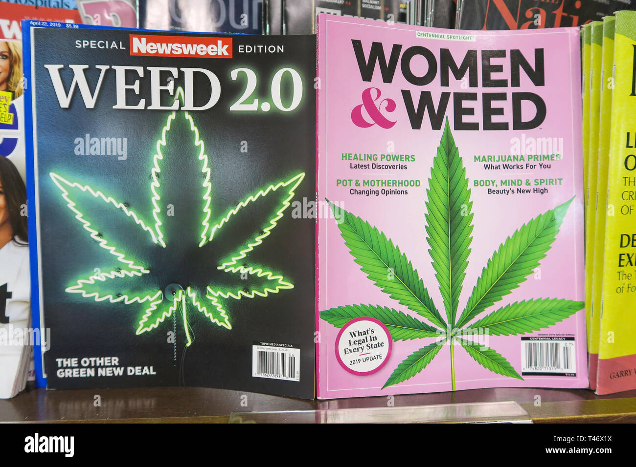 Magazine Stand Featuring Magazine Covers, NYC, USA Stock Photo Alamy