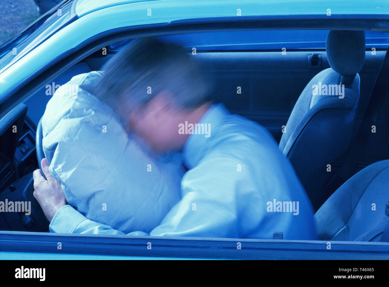 Airbag Inflates During an Accident, USA Stock Photo Alamy