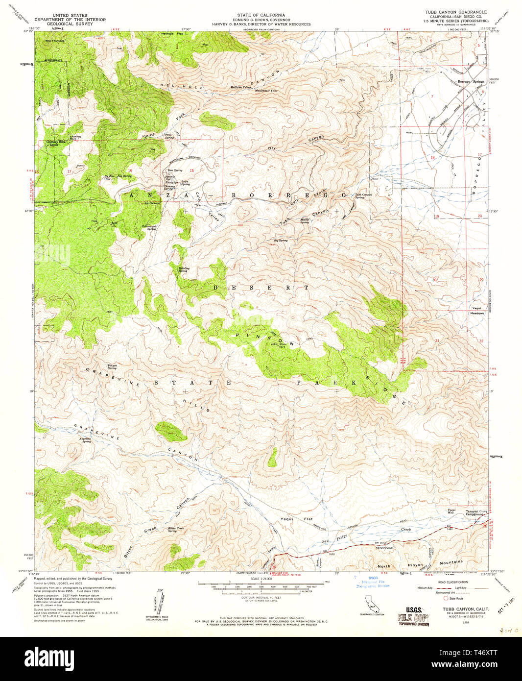 USGS TOPO Map California CA Tubb - Usgs Topo Map California Ca Tubb Canyon 300969 1959 24000 Restoration T46XTT 
