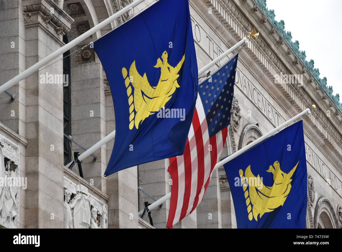 Boston Athletic Association (B.A.A.) flags and iconography, featuring