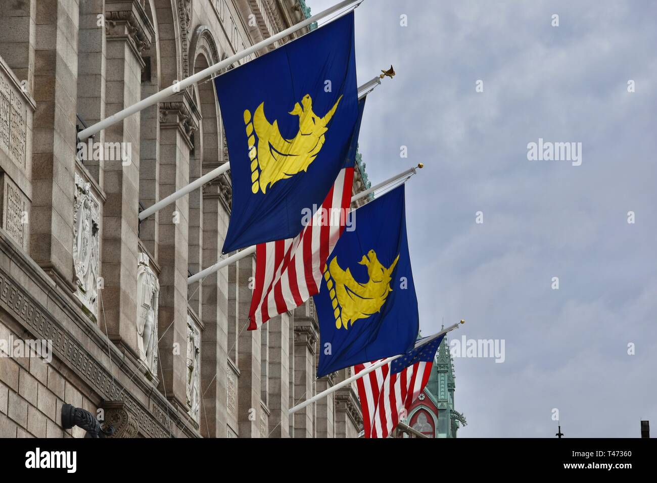 Boston Athletic Association (B.A.A.) flags and iconography, featuring