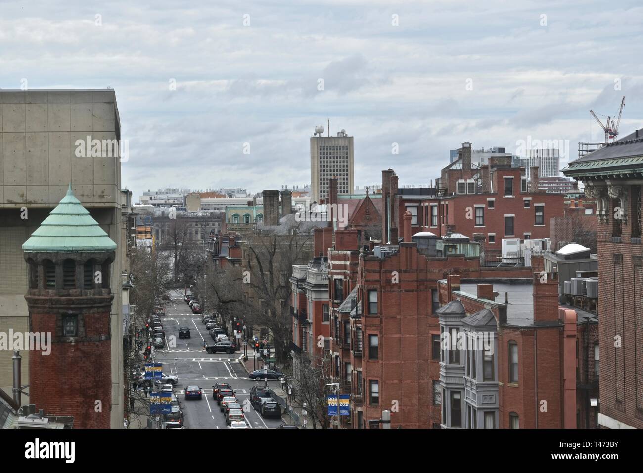 The Boston Back Bay skyline as seen from atop Hynes Convention Center, Boston, Massachusetts