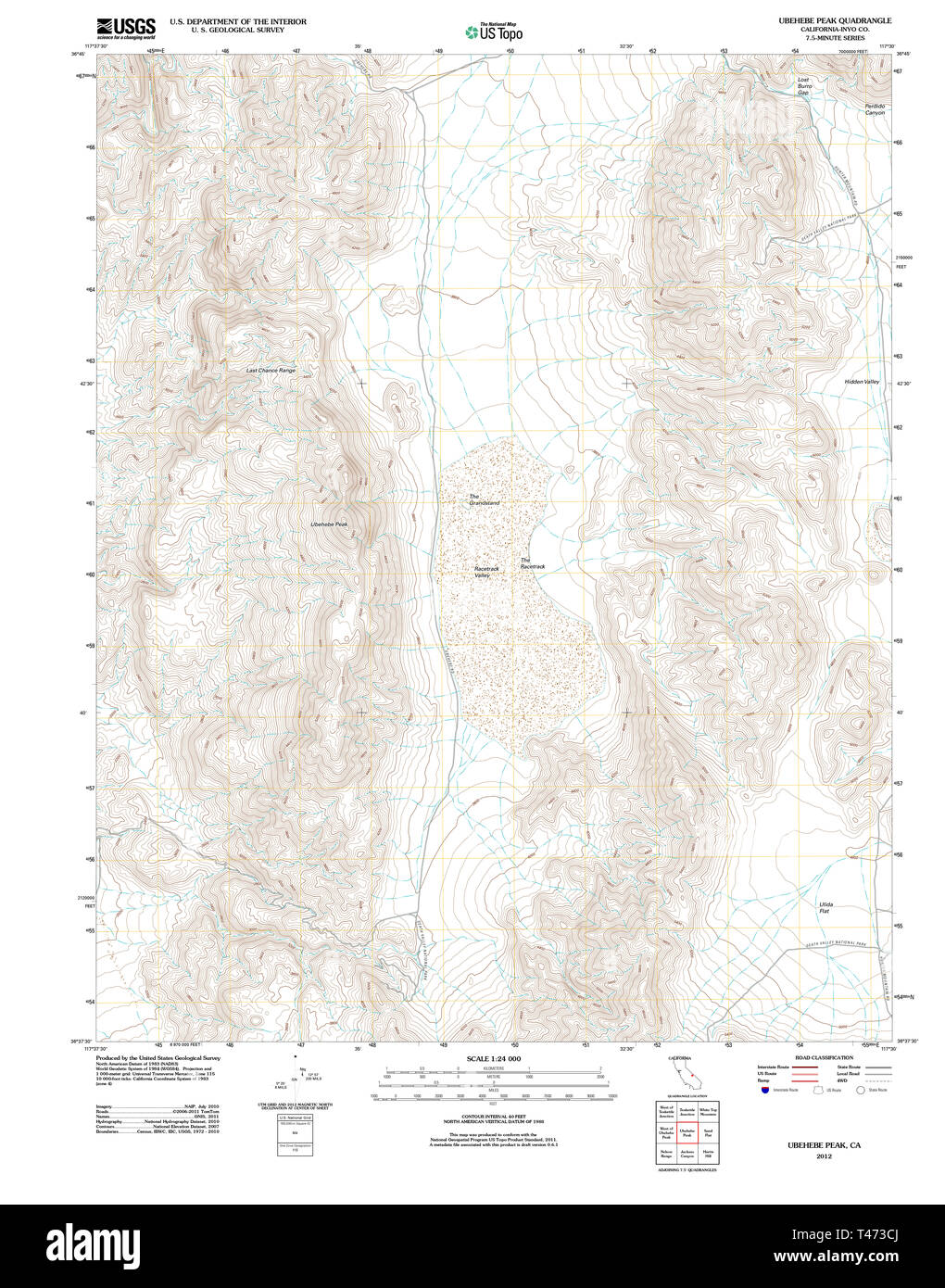 USGS TOPO Map California CA Ubehebe - Usgs Topo Map California Ca Ubehebe Peak 20120305 Tm Restoration T473CJ 