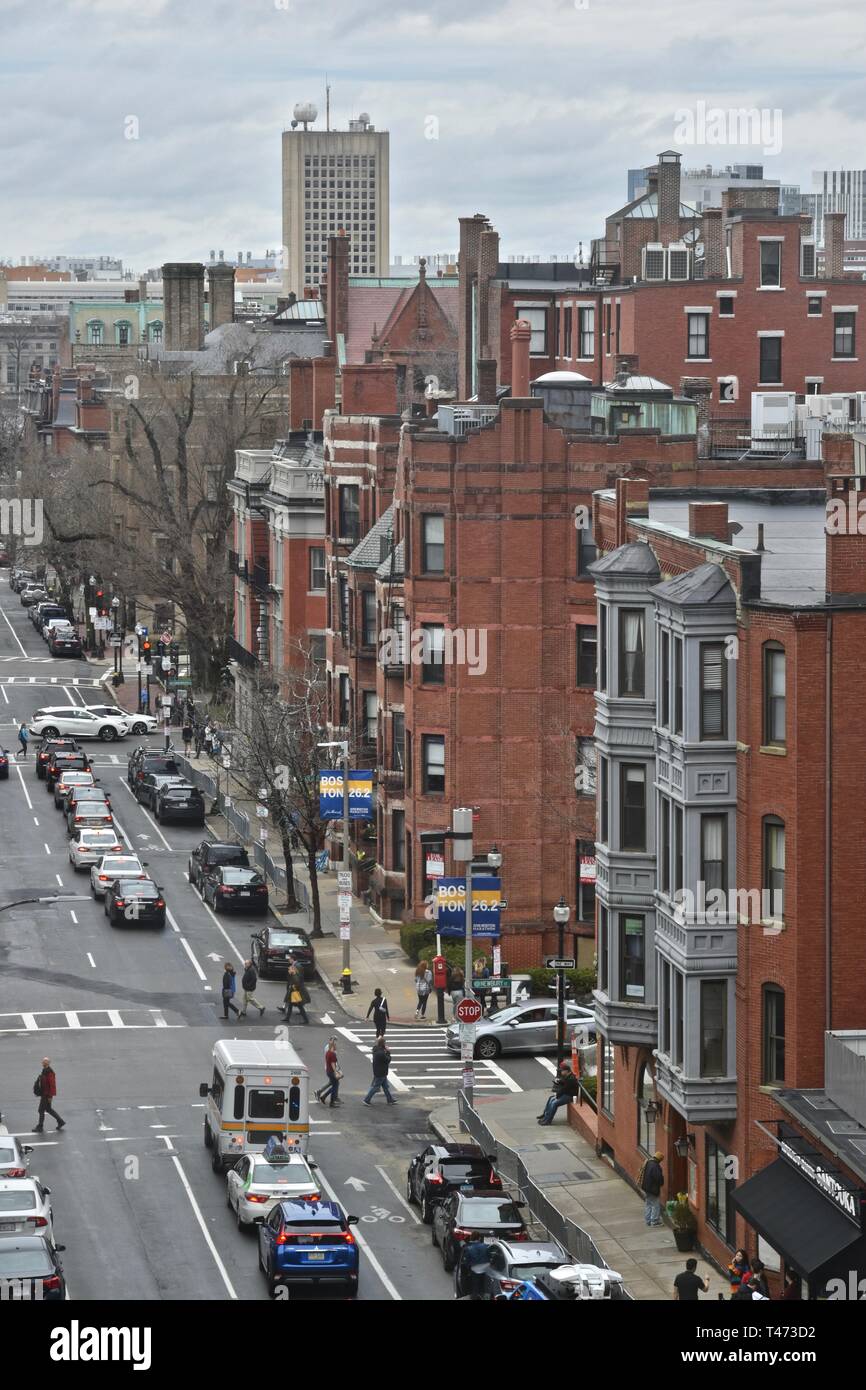 The Boston Back Bay skyline as seen from atop Hynes Convention Center, Boston, Massachusetts