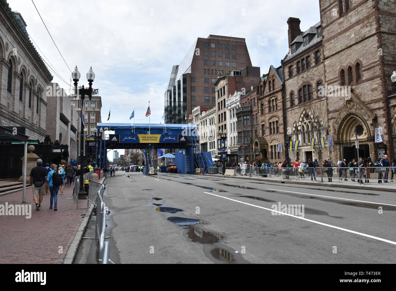 The 2019 Boston Marathon Boylston Street Finish Line, Back Bay, Boston