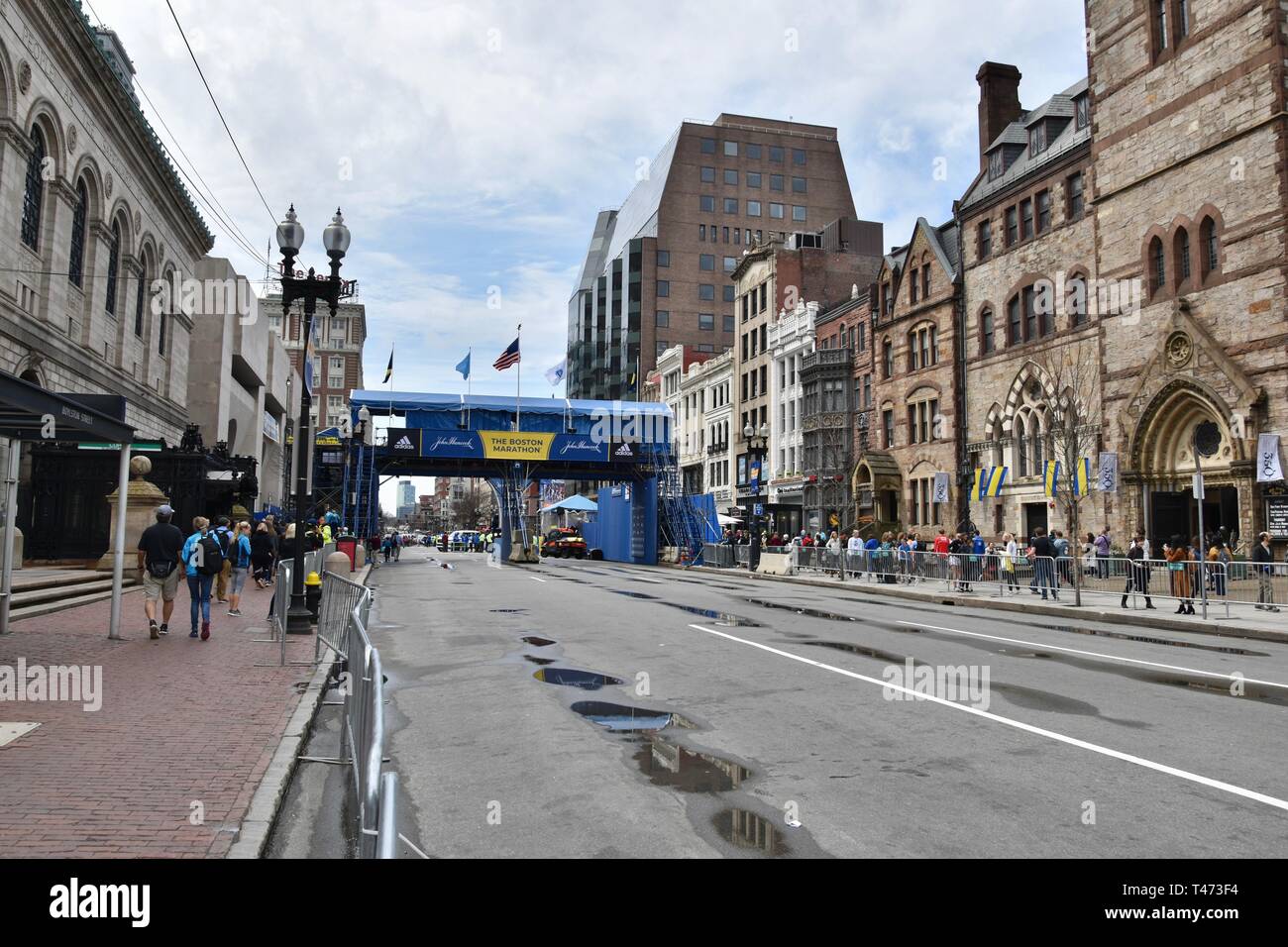 The 2019 Boston Marathon Boylston Street Finish Line, Back Bay, Boston