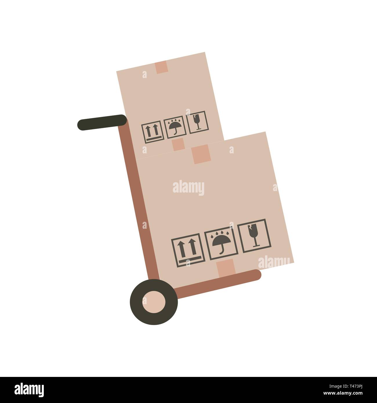 Hand truck and cardboard boxes with purchases Stock Vector Image & Art ...