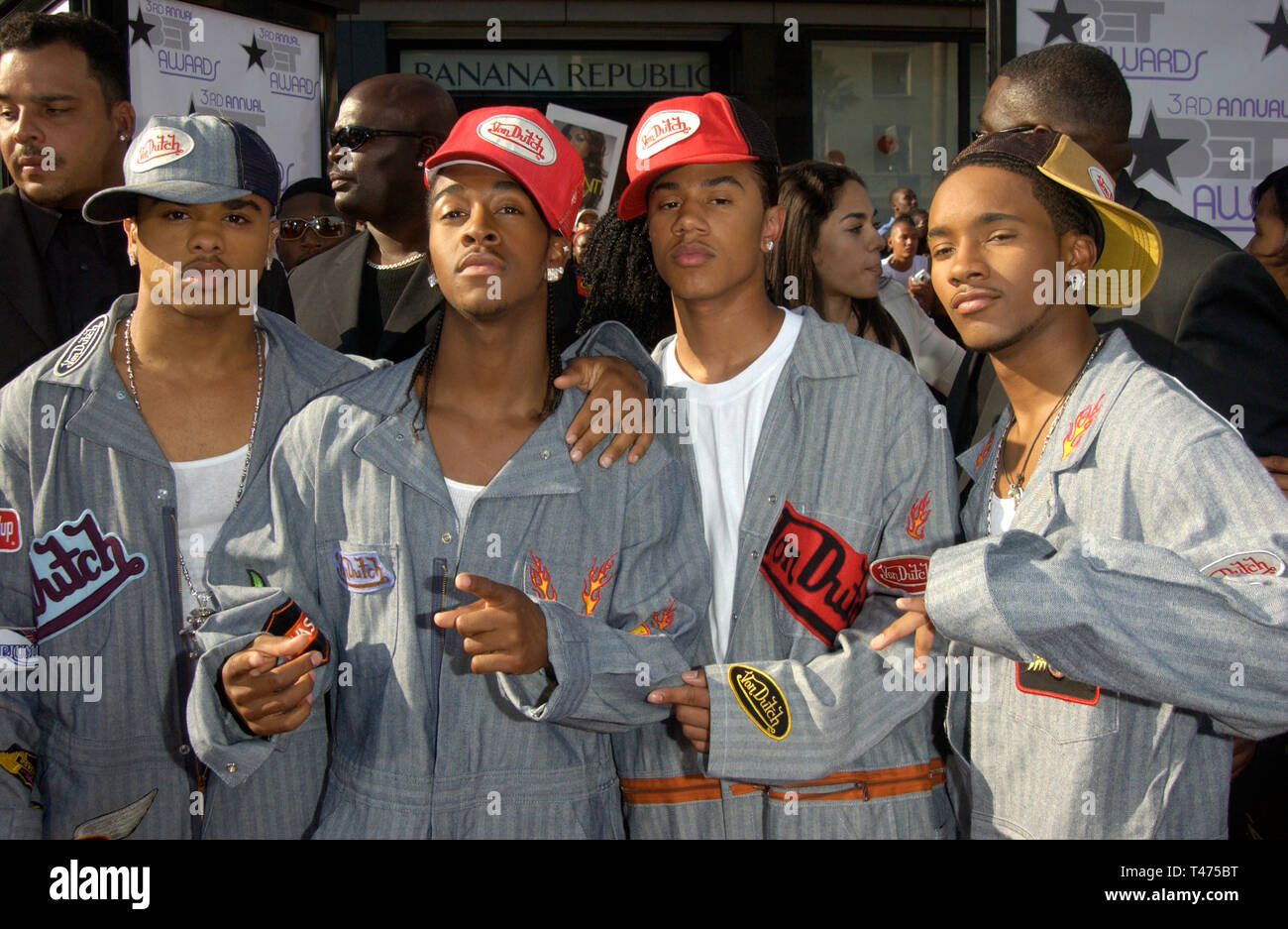 LOS ANGELES, CA. June 24, 2003: B2K at the 3rd Annual BET (Black Entertainment TV) Awards at the Kodak Theatre, Hollywood. Stock Photo