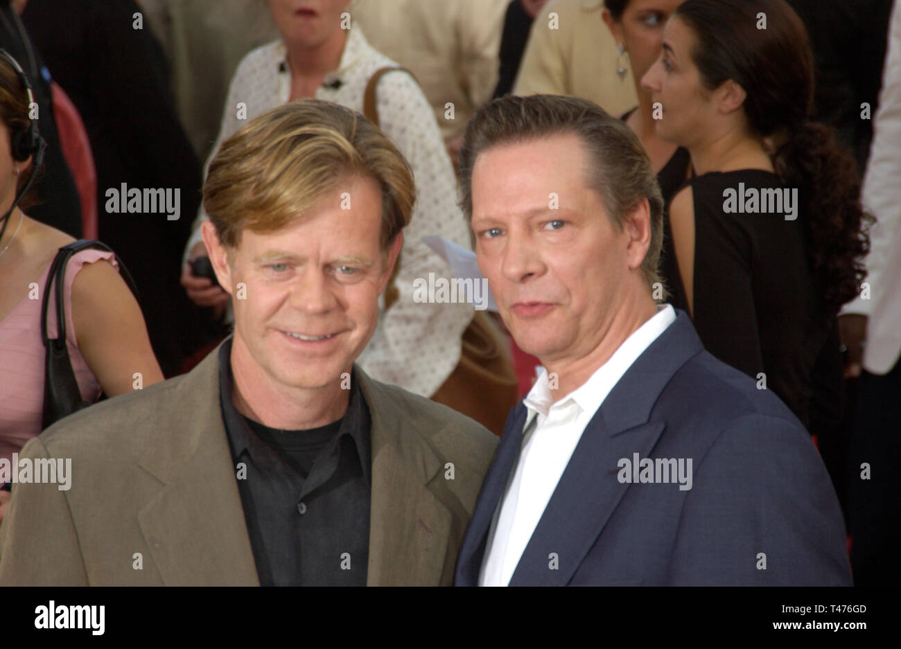 LOS ANGELES, CA. July 22, 2003: Actors WILLIAM H. MACY (left) & CHRIS COOPER at the world premiere, in Los Angeles, of their new movie Seabiscuit. Stock Photo